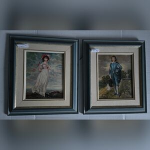 Vintage Oil Painting of "Blue Boy" & "Pinky" by Thomas Gainsborough & Lawrence